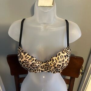 Victoria's Secret Leopard Print Bra with Black Straps